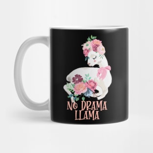 No Drama Llama - Llama With Flowers Mug